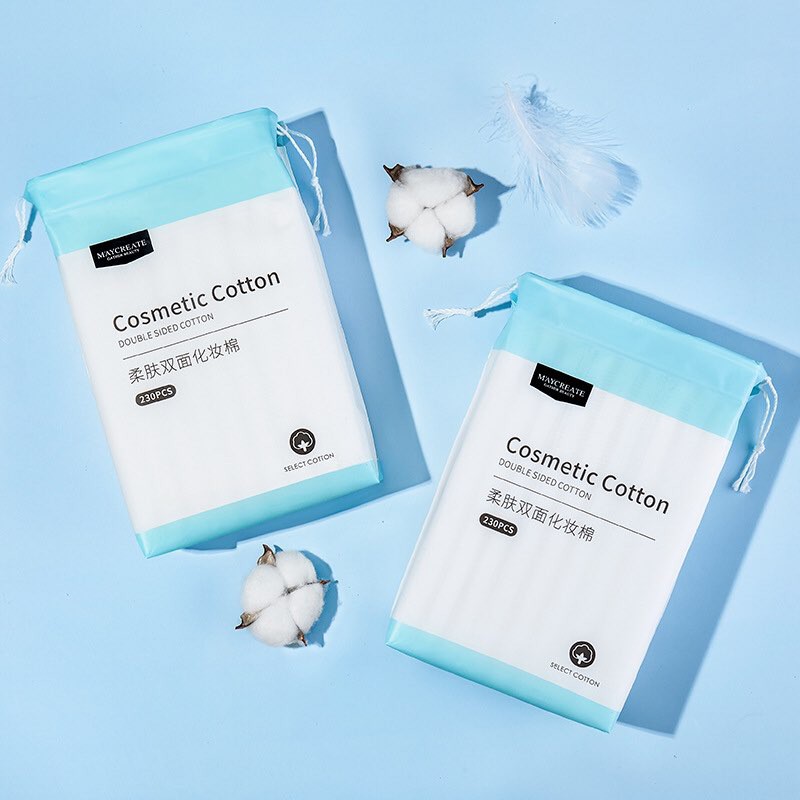 BÔNG TẨY TRANG 230 MIẾNG COSMETIC COTTON 100% SIÊU DAI 3 LỚP