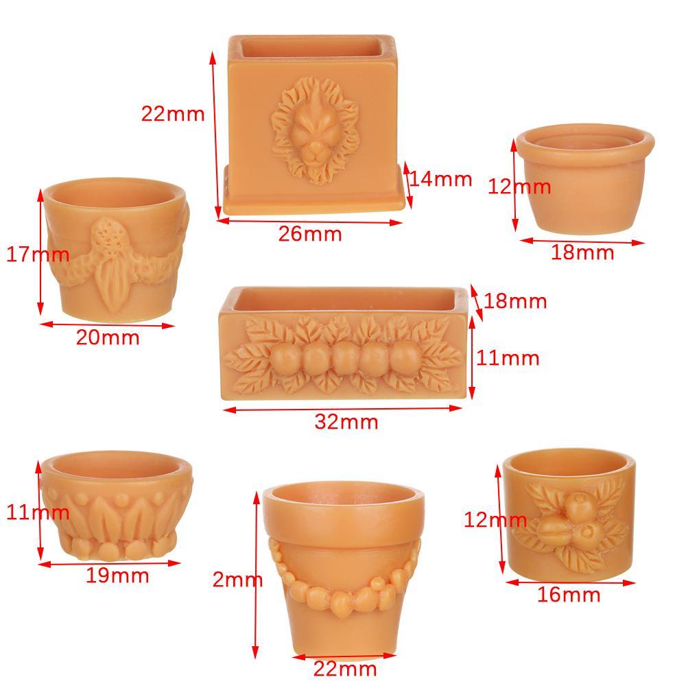 LANSEL Set 7 Đồ trang trí Chậu Hoa Mini Trang Trí Sân Vườn