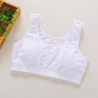 ÁO LÓT CHO BÉ GÁI CÓ NƠ, COTTON, MÀU TRẮNG