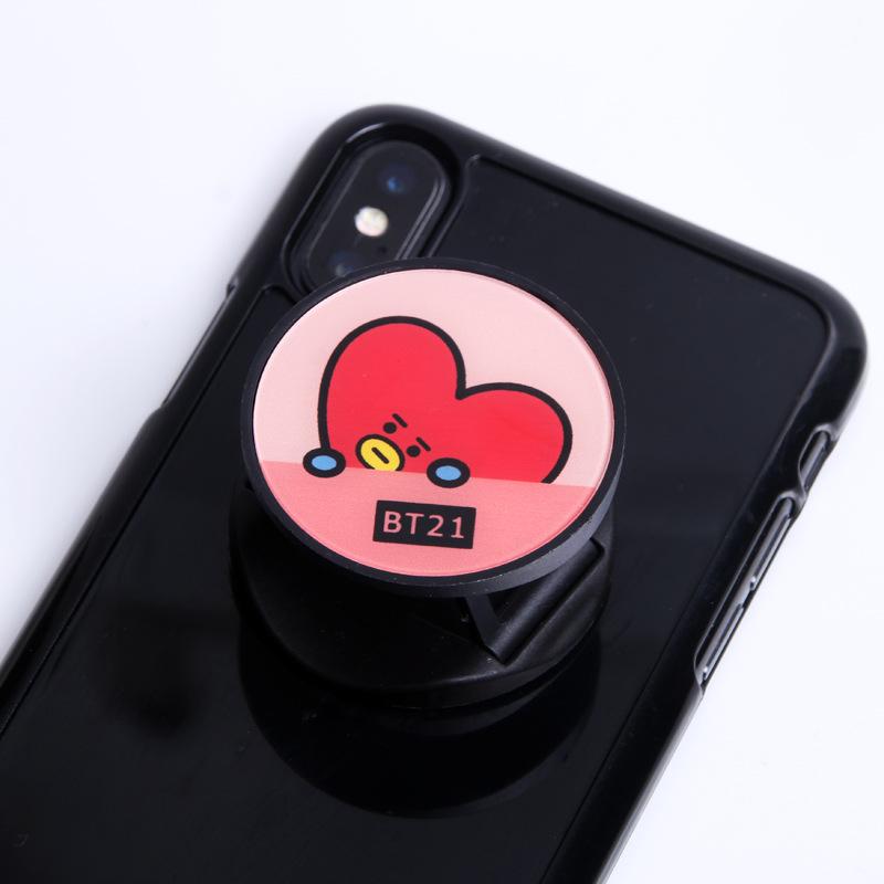 New Style Kpop BT21 BTS Cartoon Cute Animals Mobile Phone Air Bag Bracket Retractable Folding Phone Holder Dây điện thoại di động | BigBuy360 - bigbuy360.vn