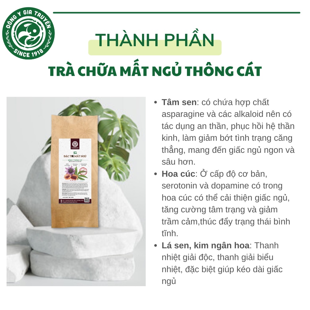 Combo trà mất ngủ ngủ ngon an thần cải thiện tình trạng mất ngủ, khó ngủ, ăn ngủ ngon hơn - Thảo mộc túi lọc Thông Cát