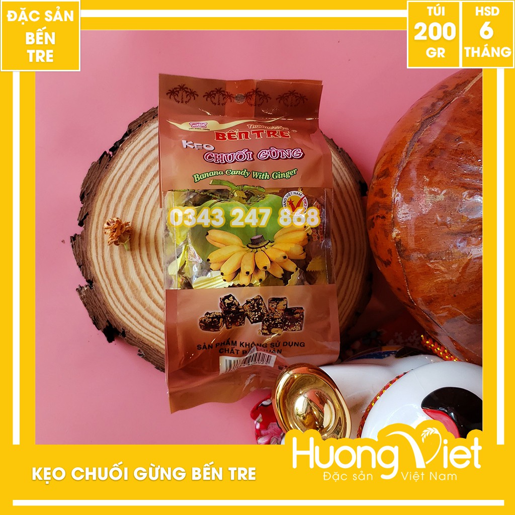 Kẹo chuối gừng Bến Tre mềm dẻo 200g