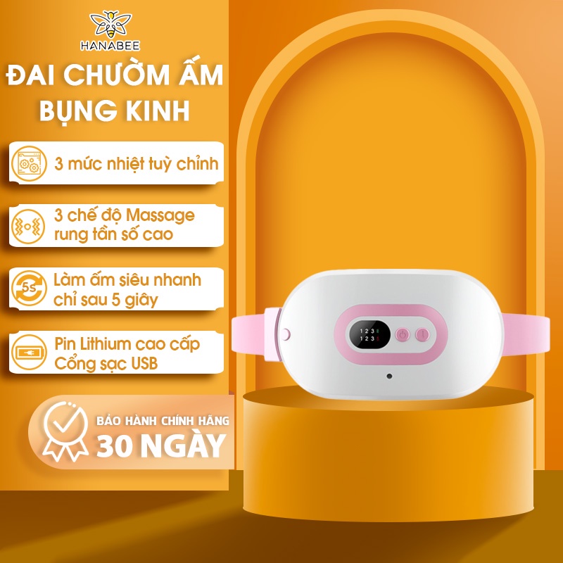 Đai Chườm Nóng Bụng Kinh Nguyệt Sưởi Ấm Massage Giảm Đau Bụng, Đau Lưng Cho Bạn Gái