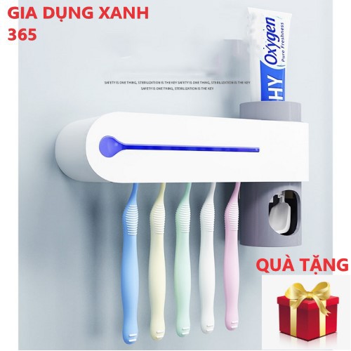 Giá để bàn chải đánh răng có khử khuẩn bằng tia UV cao cấp, kệ để bàn chải nhà tắm cho gia đình - hàng loại ải