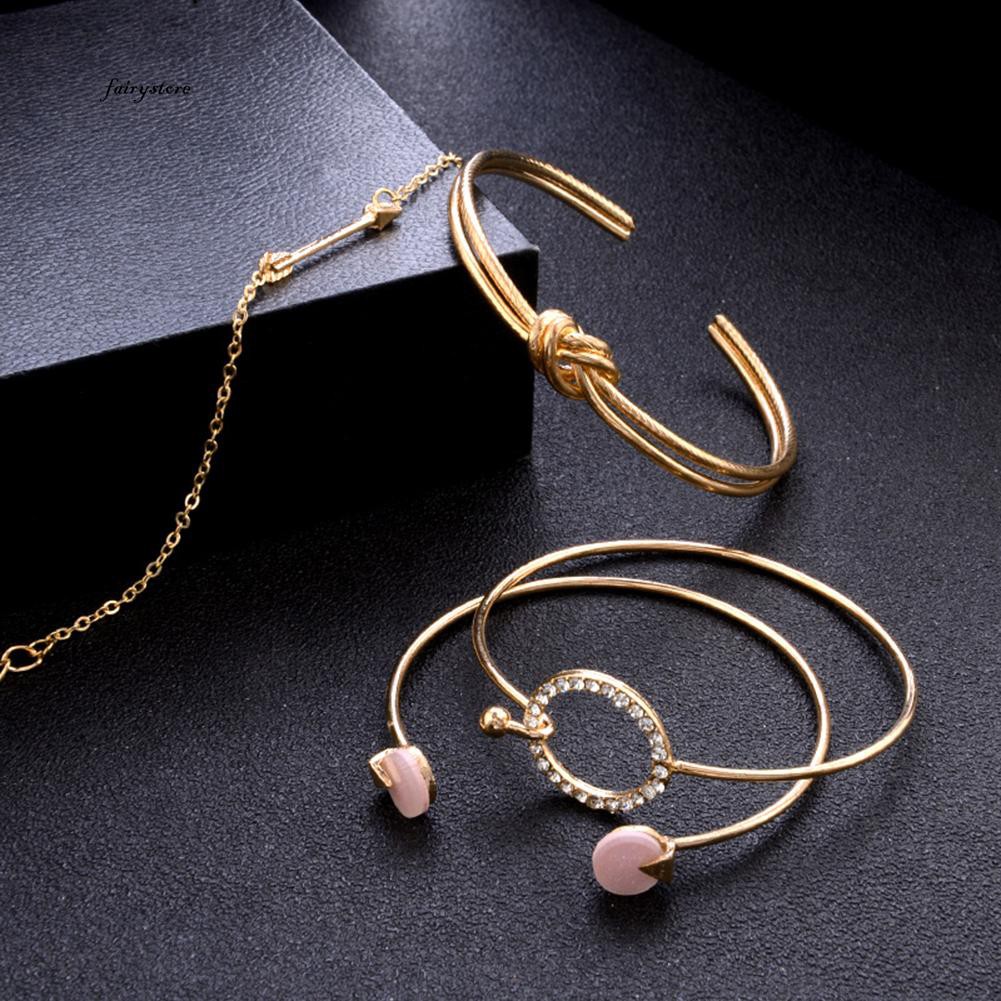 Set 4 VòNg Đeo Tay KiểU DáNg ThờI Trang Cho Nữ