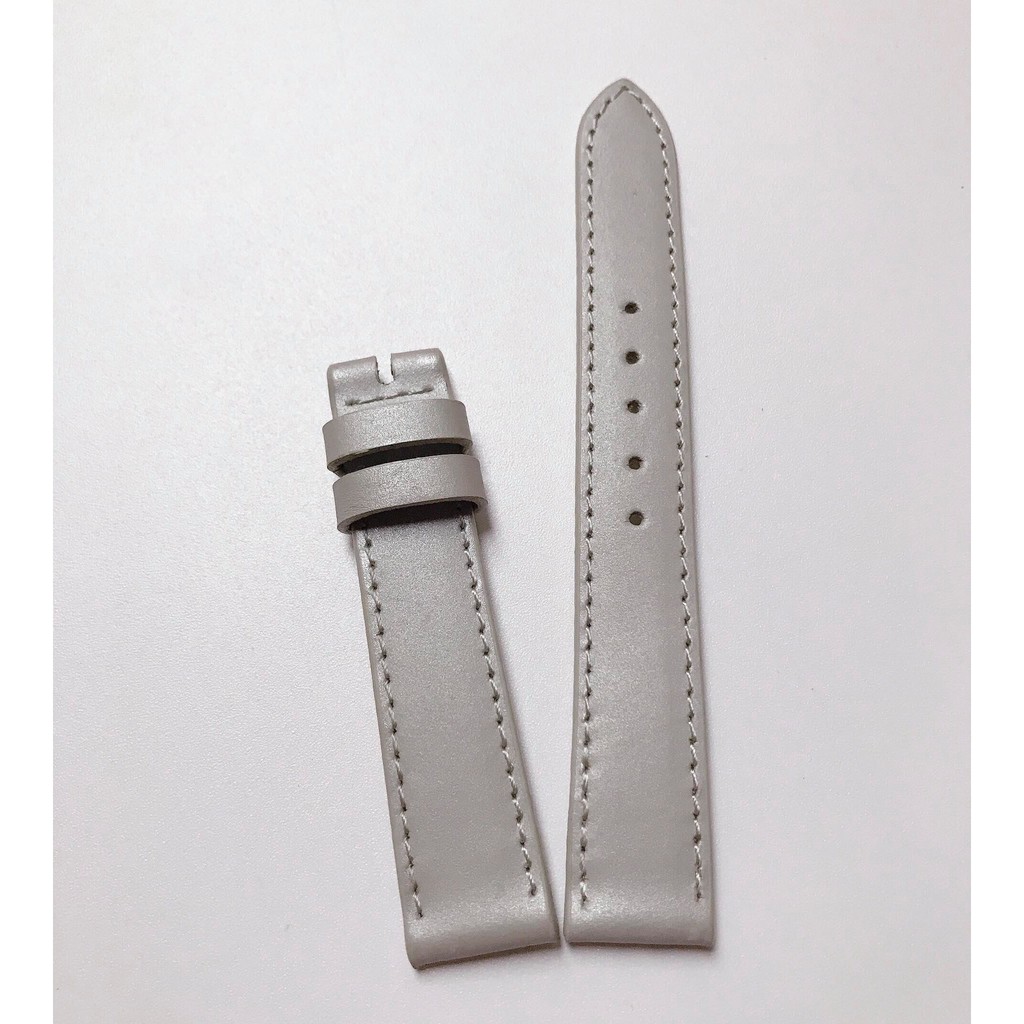 Dây da đồng hồ cao câp màu ghi đủ size 14m/16m/18m/20m