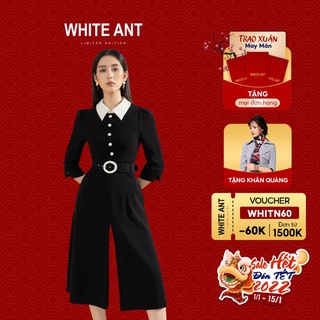 Đầm Thiết Kế Dáng Xòe Nữ WHITE ANT FRELY DRESS Tay Lửng Cổ Sơ Mi Kèm Cúc Bọc, Chất Liệu Vải Siêu Mềm Mịn 122932001