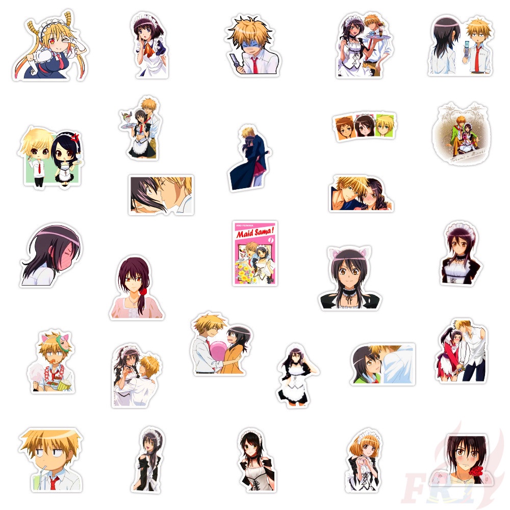 Bộ 50 Miếng Dán Họa Tiết Anime Ayuzawa Misaki Usui Takumi Trang Trí Laptop Ván Trượt Thời Trang Diy Kaichou Wa Maid-Sama! - Series 03