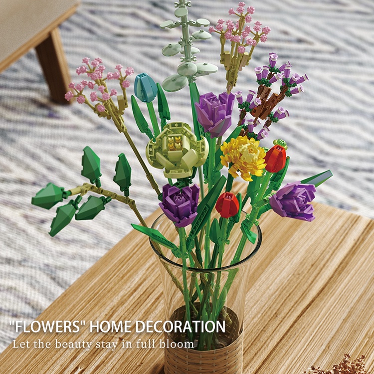 Bộ đồ chơi lắp ráp hoa, bó hoa hồng -655001