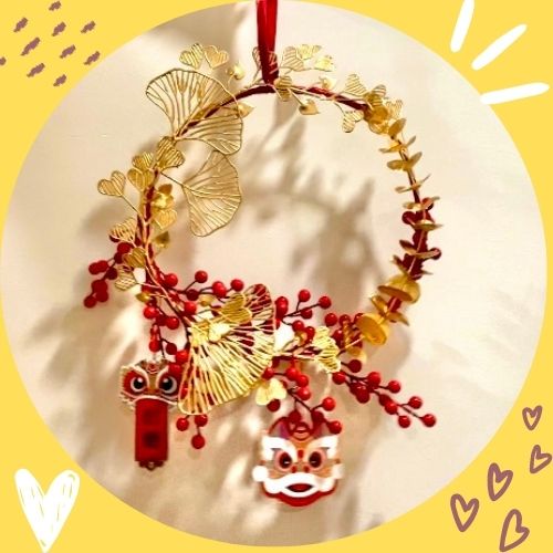 (25-30cm) Vòng handmade decor treo tường trang trí nhà cửa, trang trí Tết, trang trí năm mới