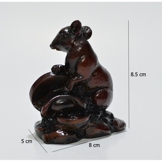 Tượng 12 con giáp chuột nhỏ màu giả gỗ