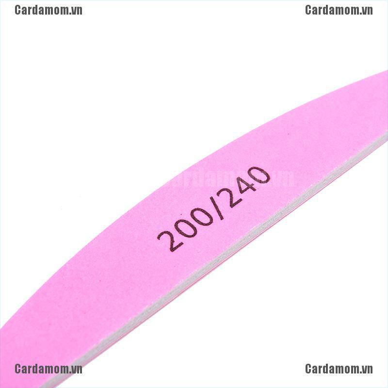 {carda} Nail Art Sanding Files Block Sponge Grit Salon School Tool 200/240 Pink{LJ}