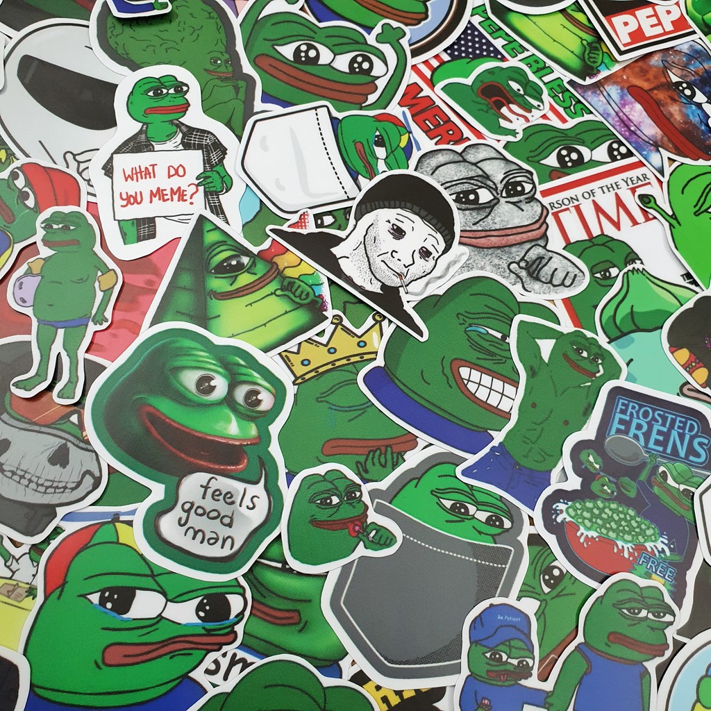 Combo hình dán sticker Pepe Meme Troll siêu hot sticker pvc chống nước cao cấp, không bay màu