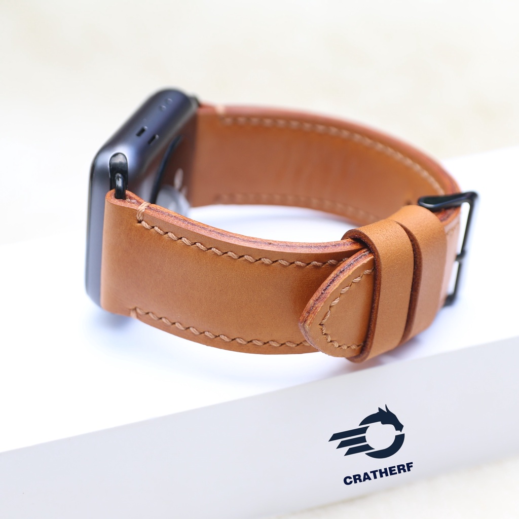 Dây da Handmade cho đồng hồ thông minh AW Da Bò Pullup Khóa Thép 316L Dành Cho Series SE 7| 6 | 5 | 4 | 3 | 2 | 1