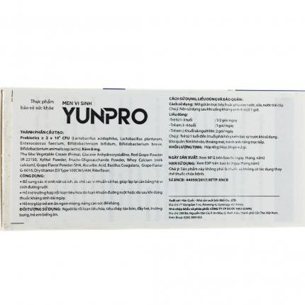 Men vi sinh Yunpro - men hàn Quốc, giúp bổ sung vi khuẩn có lợi, giúp lập lại cân bằng hệ vi sinh đường ruột