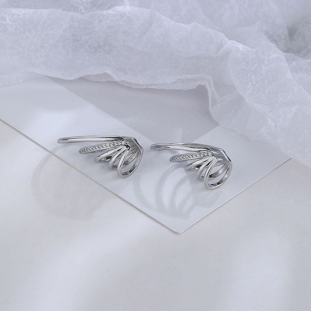 Khuyên kẹp vành tai đính đá zircon nhiều màu phong cách punk Hàn Quốc thanh lịch cho nữ