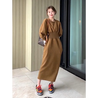 Đầm Dài Tay Dáng Ôm Phong Cách Retro Thời Trang Mới 2023