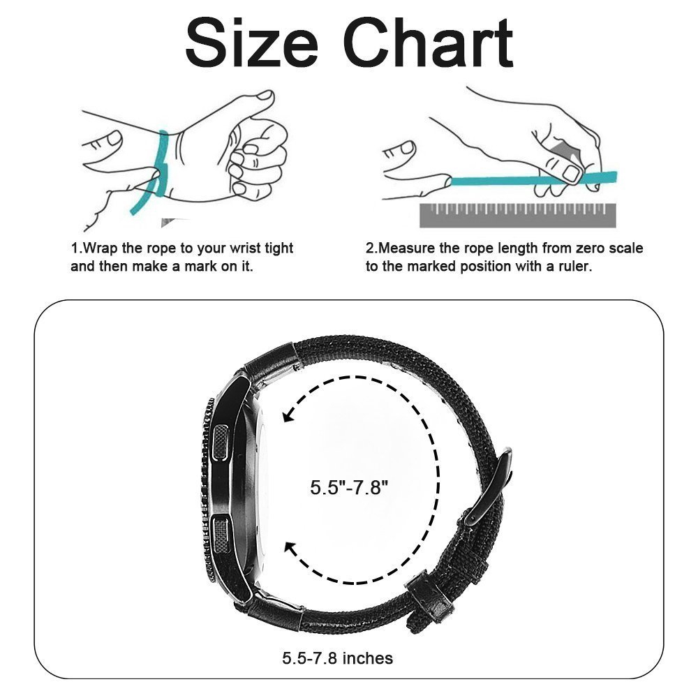 20mm 22mm Watch Band strap nylon Fabric For Samsung Gear S3 Frontier / Classic Quick Release Pins Replacement Straps