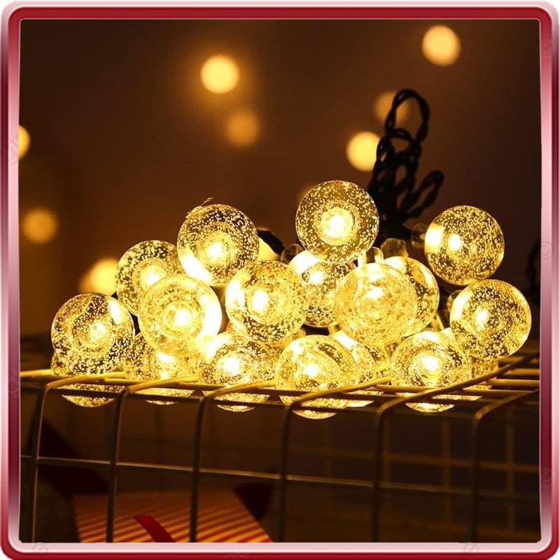 Đèn led trang trí bi bọt nước loại 10m ánh sáng vàng chuyên trang trí noel lễ tết quán ăn quán cà phê quần áo...