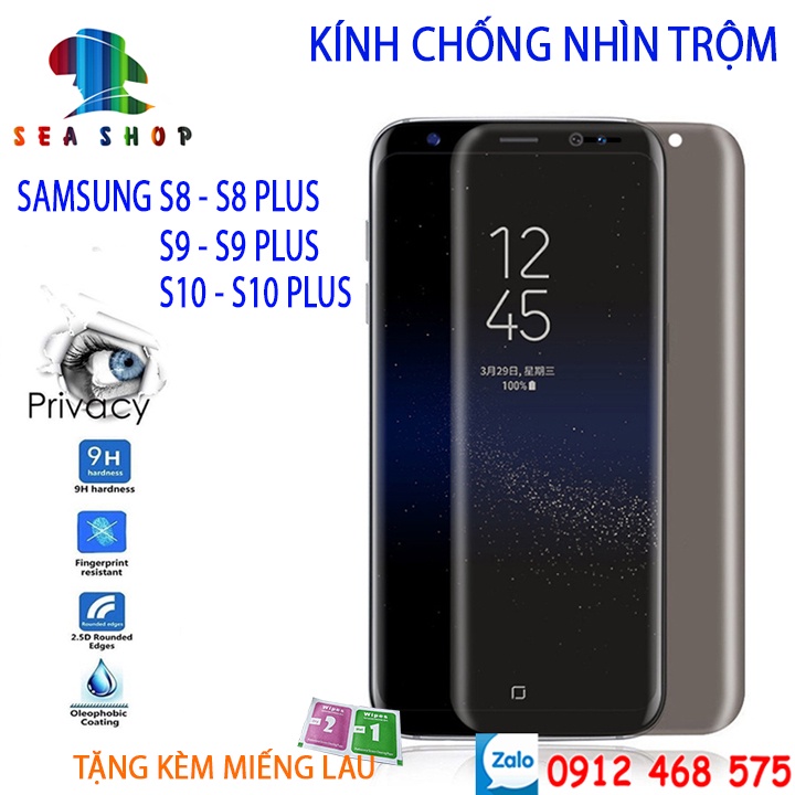 Kính chống nhìn trộm Samsung Galaxy S8 Plus, S9 Plus, S10 Pro, S10 Plus full màn hình / Miếng dán cường lực tràn viền