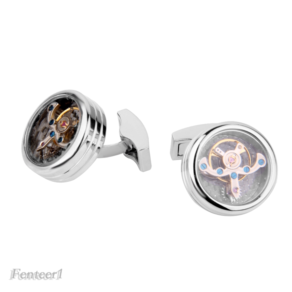 [Fenteer1] Khuy Măng Sét Bạc Phong Cách STEAMPUNK VINTAGE Cho Nam