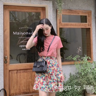 Chân Váy Hoa Ngắn Có quần Trong , Cạp chun FS