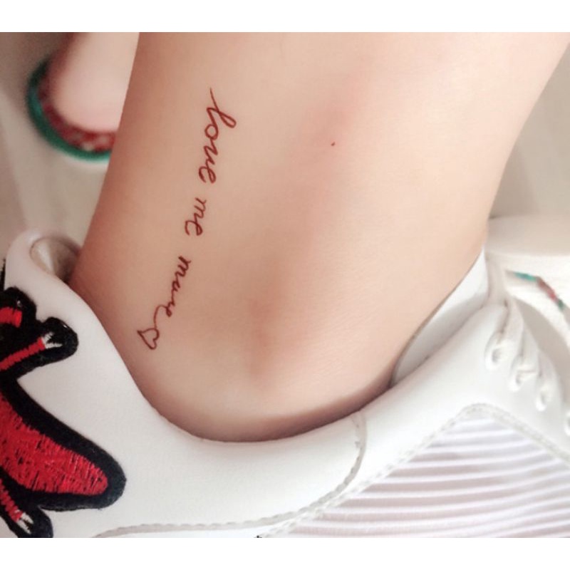 Hình xăm chữ &quot;love me more&quot; d23. Xăm dán tatoo mini tạm thời, size &lt;10x6cm
