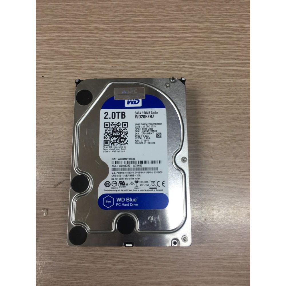 Ổ cứng HDD WD BLUE 2T WD20EZRZ - Bảo hành 3 tháng - Lỗi 1 đổi 1