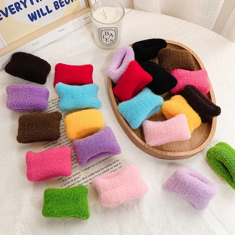 Dây Buộc Tóc Bằng Polyester Dày Bản Rộng Độ Co Giãn Cao Nhiều Màu Sắc Dễ Thương Cho Nữ