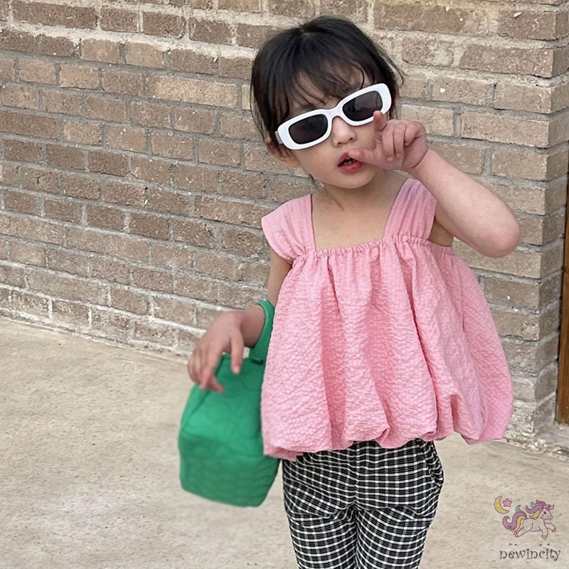 Áo Sơ Mi Hai Dây Thời Trang Mùa Hè Hàn Quốc Cho Bé Gái