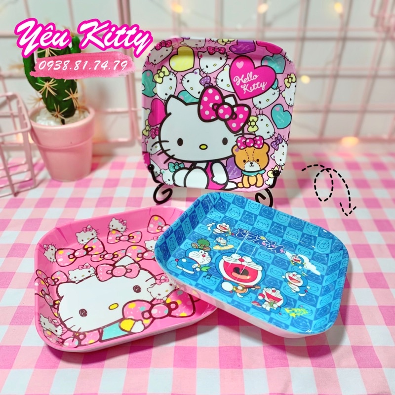 DĨA HELLO KITTY DORAEMON ĐƯỜNG KÍNH 14CM