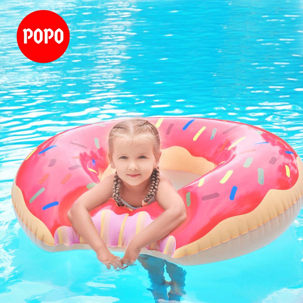 Phao bơi  bơm hơi bánh donut chất liệu dầy dặn, hoa văn đẹp mắt, kích cỡ đa dạng phù hợp mọi lứa tuổi POPO