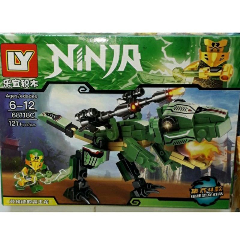 Lắp ráp 1 hộp_LegoNinja Cưỡi Khủng long 68118 có trên 115 chi tiết bằng nhựa ABS
