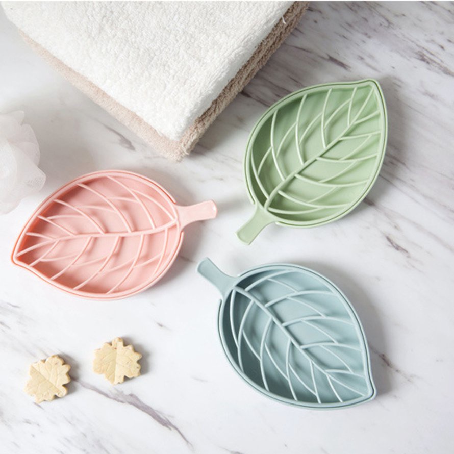Hộp xà phòng hai lớp Xả Hộp đựng xà phòng hình lá Giá đựng xà phòng trong phòng tắm Đĩa xà phòng