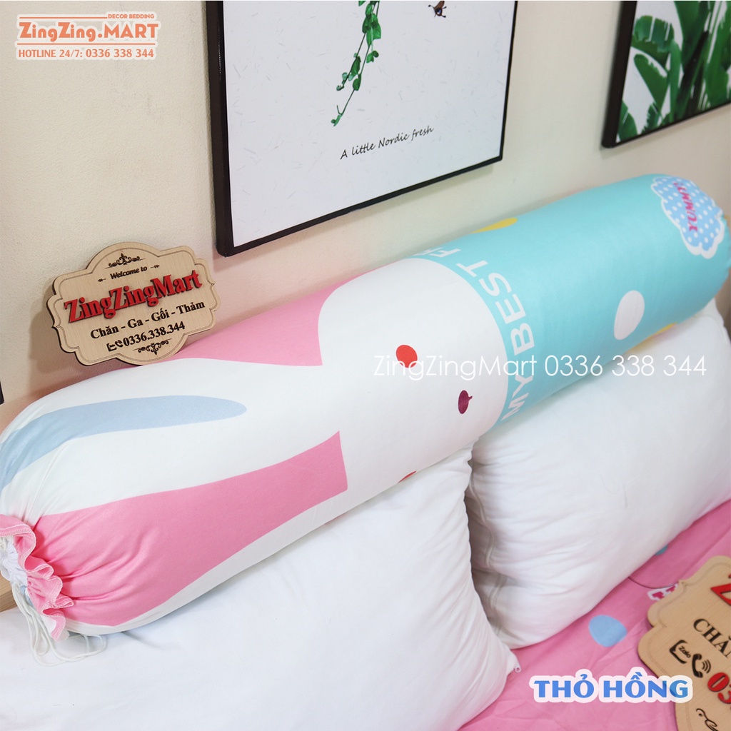 [Sale sốc] Vỏ gối ôm Cotton Poly, Kích thước 35 x 105 cm, Mẫu