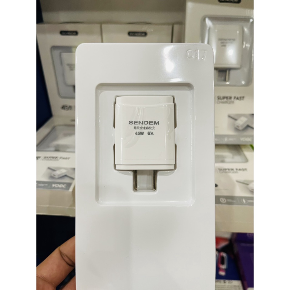 Củ Sạc Nhanh 45w 6a Hàng Chính Hãng Semdem Bh 12 Tháng