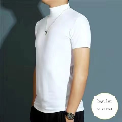 Áo Thun Tay Ngắn Mỏng Cổ Cao Thời Trang Thu Đông Cho Nam