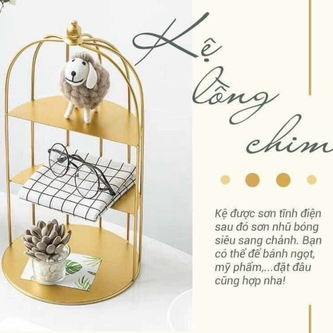 kệ mĩ phẩm thiết kế hình lồng chim sang trọng kệ lồng chim decor sang chảnh