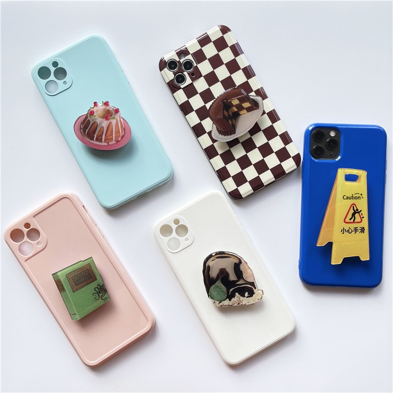 Giá đỡ dán ốp điện thoại popsocket mika acrylic P1P5 họa tiết bánh kem