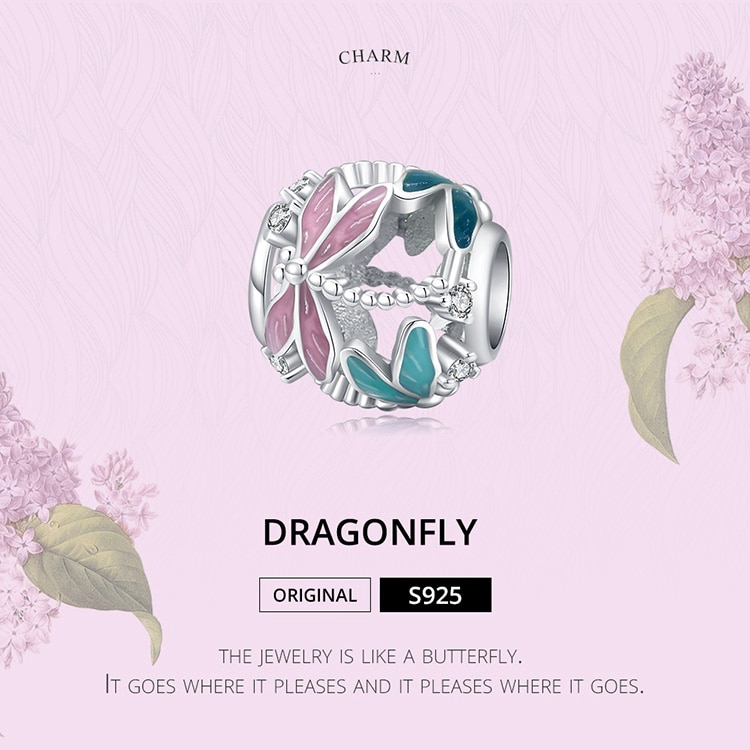 Phụ Kiện Bamoer Bằng Bạc 925 Dùng Làm Trang Sức Hình Chuồn Chuồn