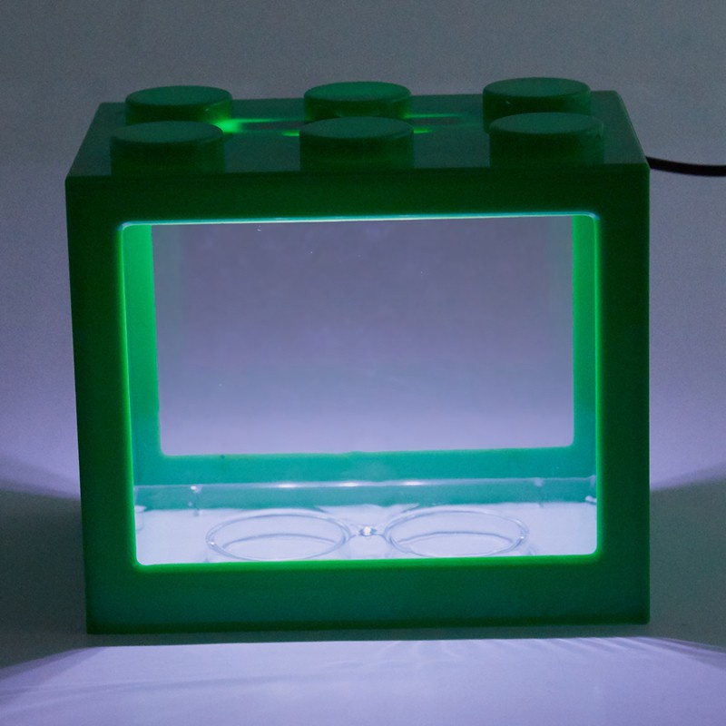 USB LED Lighting Clear Fish Tank Ornament Aquarium Office Green