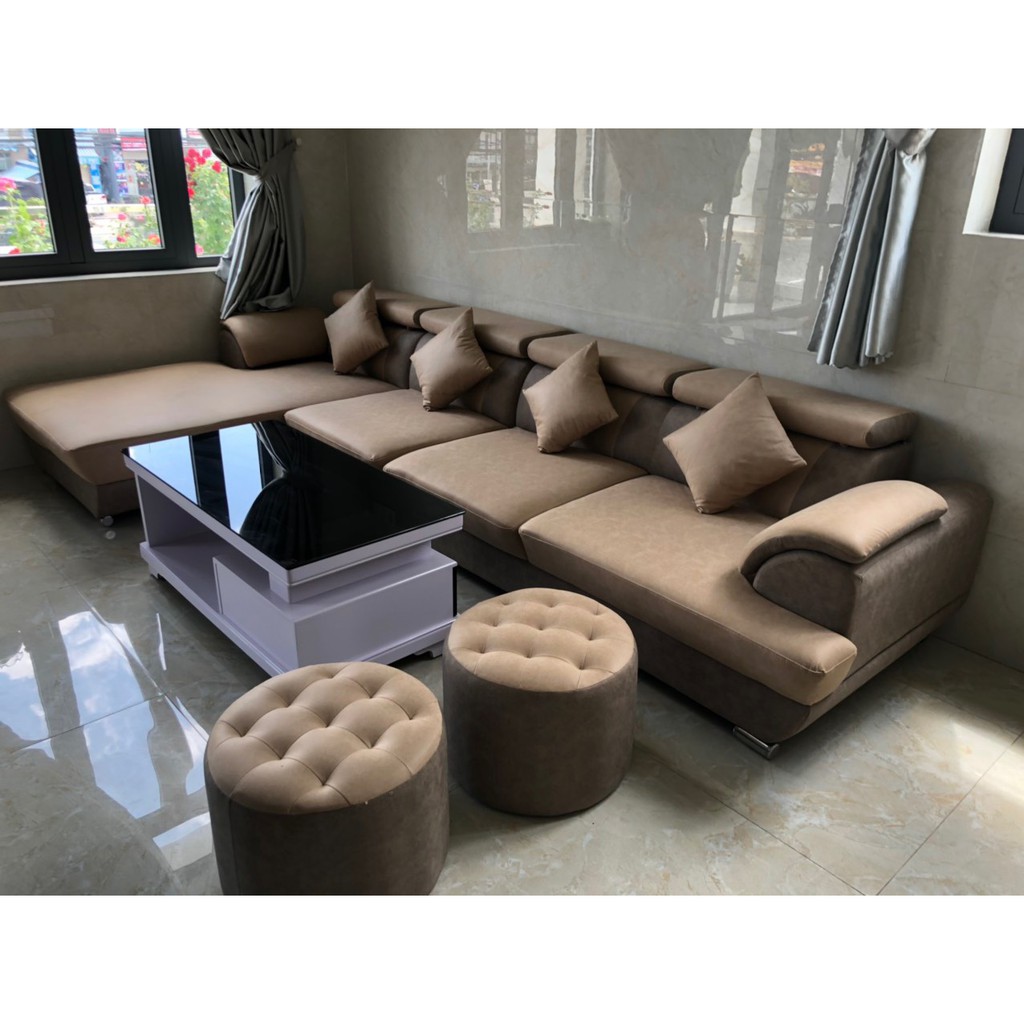 Bộ bàn ghế sofa da phòng khách cao cấp