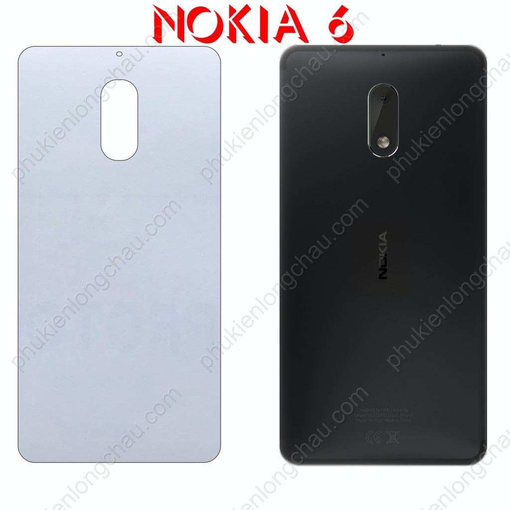 Miếng Dán Lưng Nokia 6 Decal Trong Nhám Chống Vân Tay