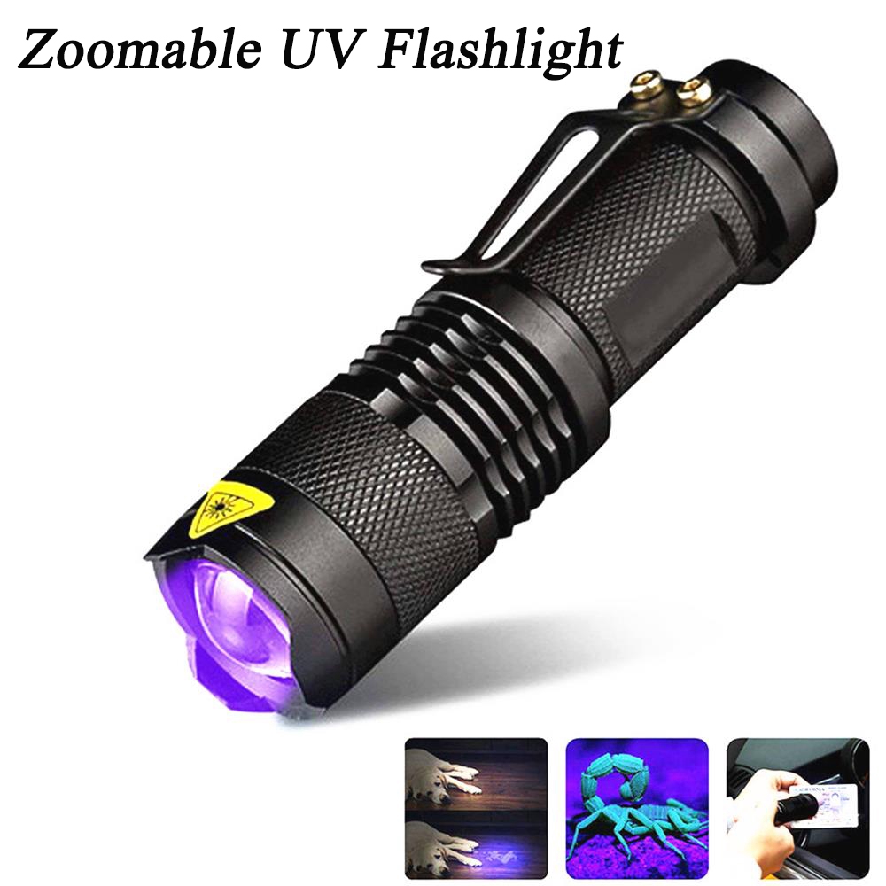 MUVAKO Đèn Pin LED UV Bằng Nhôm 3 Chế Độ Thiết Kế Di Động Tiện Dụng