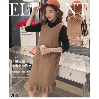 Váy bầu đầm bầu len cao cấp Hàn Quốc