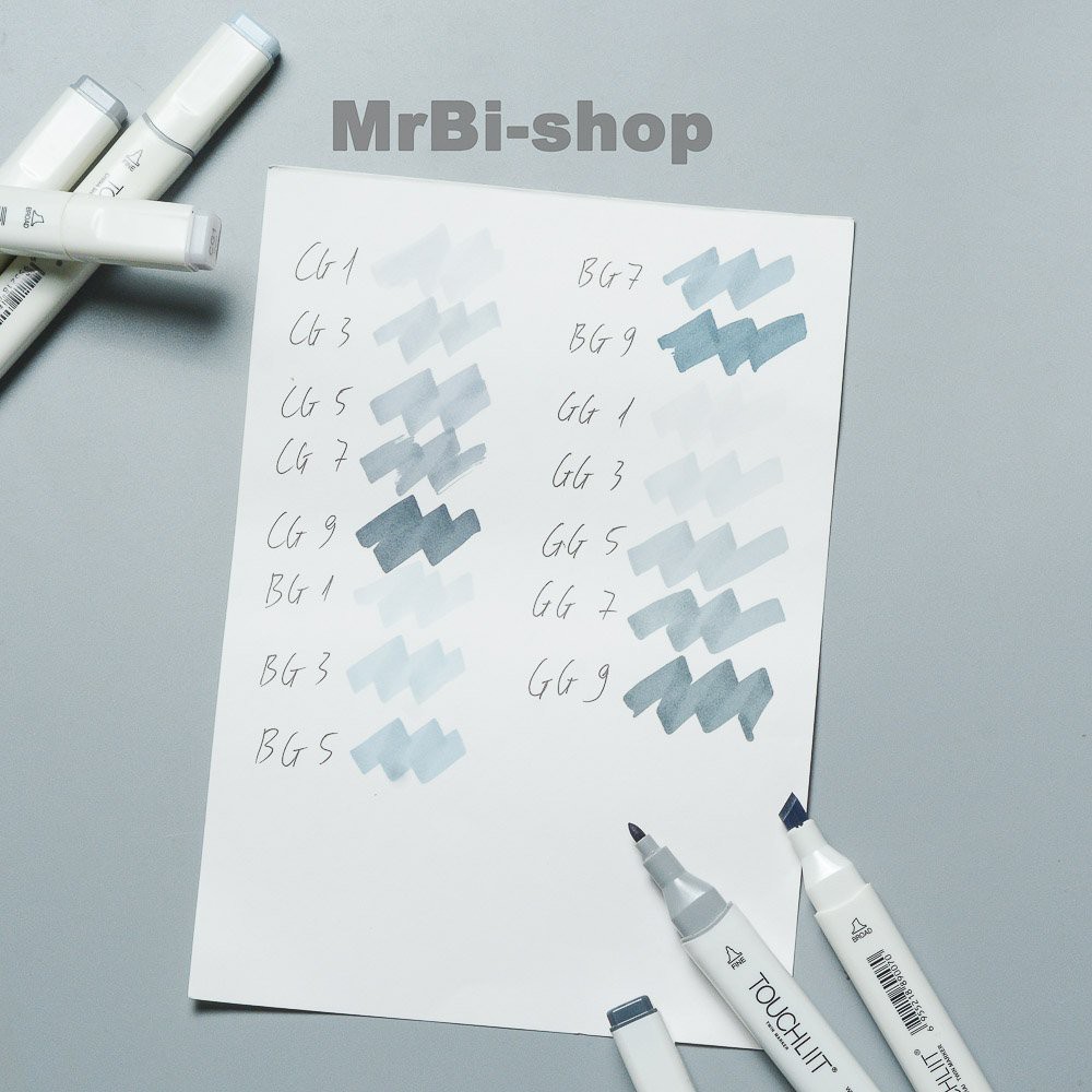 Bút Marker touchliit 6 , set 15 cây màu xám