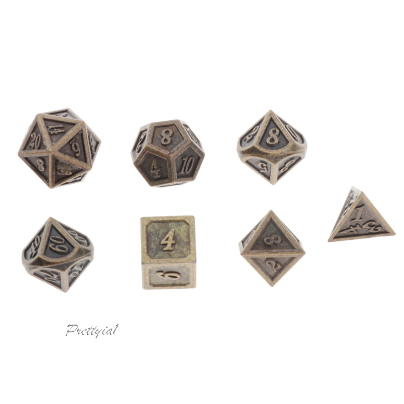 Hạt xí ngầu bằng kim loại phong cách bài RPG DnD độc đáo