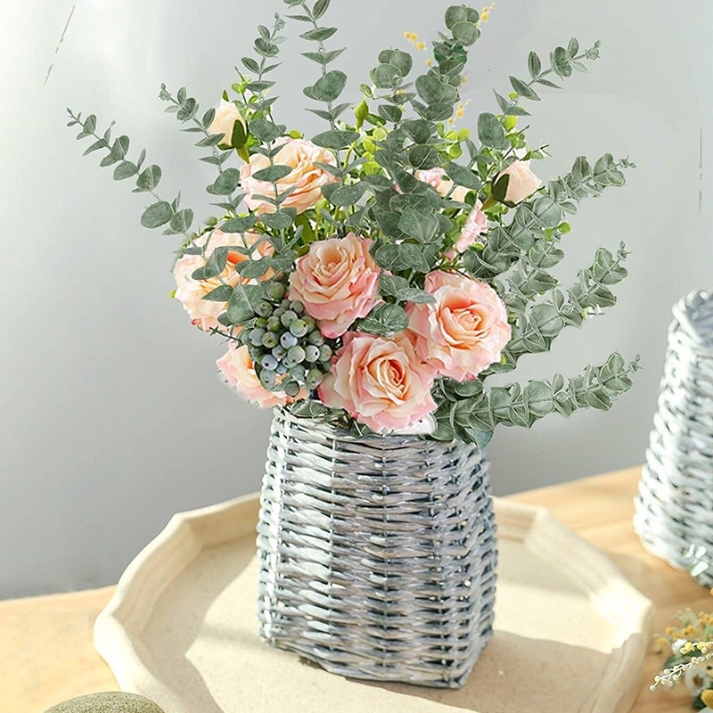 Nhánh cây bạch đàn giả phụ kiện chụp ảnh decor nhà cây hoa giả trang trí