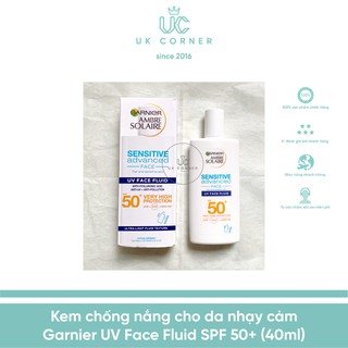 [Bill UK] Sữa chống nắng cho da nhạy cảm Garnier Ambre Solaire Ultra-Light Sensitive Sun Protection Fluid SPF50+ 40ml