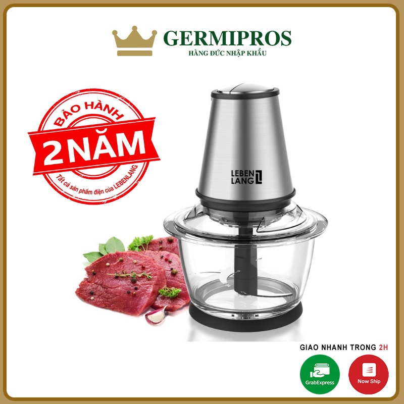 Máy xay thịt Lebenlang cối thủy tinh 400W, dung tích 1,2L